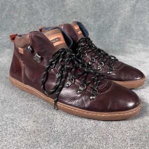 Pikolinos Burgundy Boots Leather Lace-Up High-Top Men's 10 EU 44